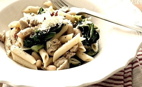 Pasta With Italian Chicken Sausage, Escarole And Beans (click Link For Recipe)