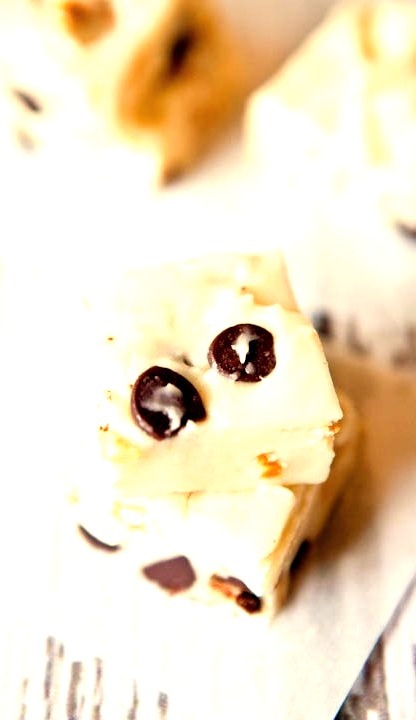 Recipe: White Chocolate Peanut Pretzel Chocolate Chip Fudge