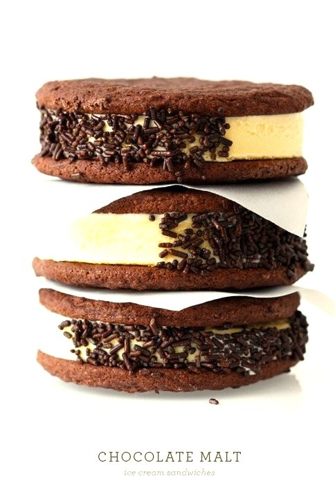 chocolate malt ice cream sandwichesrecipe