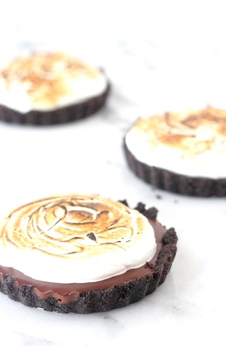 Chocolate Pudding and Toasted Marshmallow Tarts