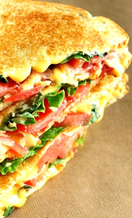 Bacon, Lettuce and Tomato Grilled Cheese Sandwich